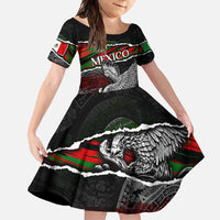 Eagle Snake Mexico Family Matching Short Sleeve Bodycon Dress and Hawaiian Shirt Aztec Sun Stone