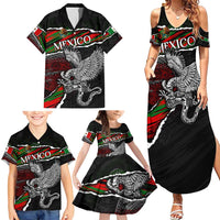 Eagle Snake Mexico Family Matching Summer Maxi Dress and Hawaiian Shirt Aztec Sun Stone