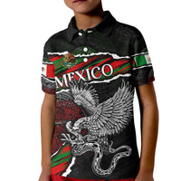 Eagle Snake Mexico Kid Polo Shirt Aztec Sun Stone