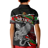 Eagle Snake Mexico Kid Polo Shirt Aztec Sun Stone