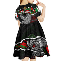 Eagle Snake Mexico Kid Short Sleeve Dress Aztec Sun Stone
