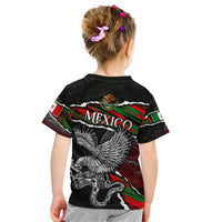 Eagle Snake Mexico Kid T Shirt Aztec Sun Stone