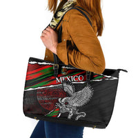 Eagle Snake Mexico Leather Tote Bag Aztec Sun Stone