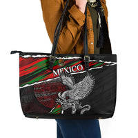 Eagle Snake Mexico Leather Tote Bag Aztec Sun Stone