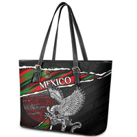 Eagle Snake Mexico Leather Tote Bag Aztec Sun Stone
