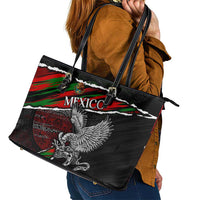 Eagle Snake Mexico Leather Tote Bag Aztec Sun Stone