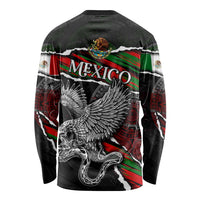 Eagle Snake Mexico Long Sleeve Shirt Aztec Sun Stone