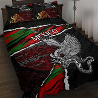 Eagle Snake Mexico Quilt Bed Set Aztec Sun Stone