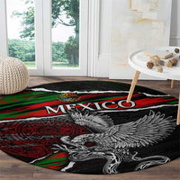 Eagle Snake Mexico Round Carpet Aztec Sun Stone