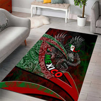 Mexico Aztec Eagle Flag Area Rug Tribal Warrior Art