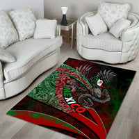 Mexico Aztec Eagle Flag Area Rug Tribal Warrior Art