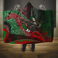 Mexico Aztec Eagle Flag Hooded Blanket Tribal Warrior Art