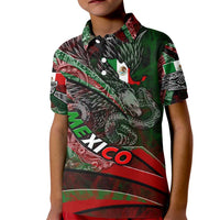 Mexico Aztec Eagle Flag Kid Polo Shirt Tribal Warrior Art