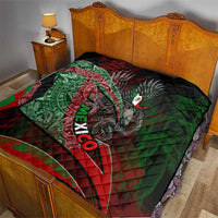 Mexico Aztec Eagle Flag Quilt Tribal Warrior Art