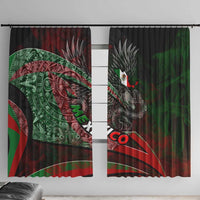 Mexico Aztec Eagle Flag Window Curtain Tribal Warrior Art