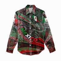 Mexico Aztec Eagle Flag Women Casual Shirt Tribal Warrior Art
