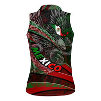 Mexico Aztec Eagle Flag Women Sleeveless Polo Shirt Tribal Warrior Art