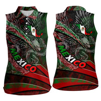Mexico Aztec Eagle Flag Women Sleeveless Polo Shirt Tribal Warrior Art
