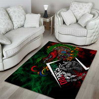 Mexico Quetzalcoatl Aztec Calendar Area Rug Tribal Warrior Art with Eagle and Serpent