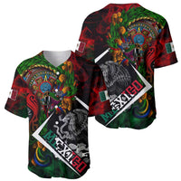 Mexico Quetzalcoatl Aztec Calendar Baseball Jersey Tribal Warrior Art with Eagle and Serpent
