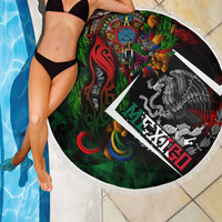 Mexico Quetzalcoatl Aztec Calendar Beach Blanket Tribal Warrior Art with Eagle and Serpent