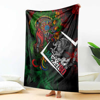 Mexico Quetzalcoatl Aztec Calendar Blanket Tribal Warrior Art with Eagle and Serpent