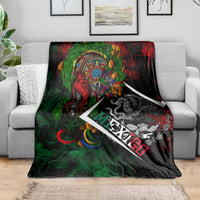 Mexico Quetzalcoatl Aztec Calendar Blanket Tribal Warrior Art with Eagle and Serpent