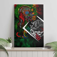 Mexico Quetzalcoatl Aztec Calendar Canvas Wall Art Tribal Warrior Art with Eagle and Serpent