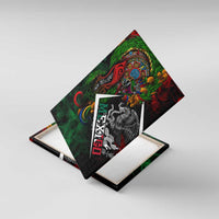 Mexico Quetzalcoatl Aztec Calendar Canvas Wall Art Tribal Warrior Art with Eagle and Serpent