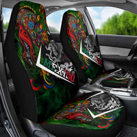 Mexico Quetzalcoatl Aztec Calendar Car Seat Cover Tribal Warrior Art with Eagle and Serpent