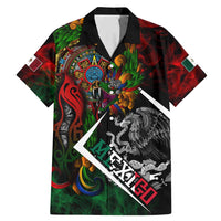 Mexico Quetzalcoatl Aztec Calendar Family Matching Mermaid Dress and Hawaiian Shirt Tribal Warrior Art with Eagle and Serpent