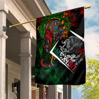 Mexico Quetzalcoatl Aztec Calendar Garden Flag Tribal Warrior Art with Eagle and Serpent