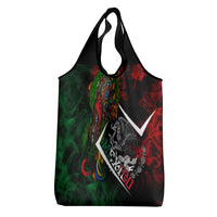 Mexico Quetzalcoatl Aztec Calendar Grocery Bag Tribal Warrior Art with Eagle and Serpent