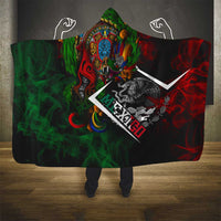 Mexico Quetzalcoatl Aztec Calendar Hooded Blanket Tribal Warrior Art with Eagle and Serpent