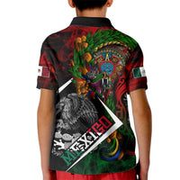 Mexico Quetzalcoatl Aztec Calendar Kid Polo Shirt Tribal Warrior Art with Eagle and Serpent