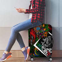 Mexico Quetzalcoatl Aztec Calendar Luggage Cover Tribal Warrior Art with Eagle and Serpent