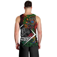 Mexico Quetzalcoatl Aztec Calendar Men Tank Top Tribal Warrior Art with Eagle and Serpent