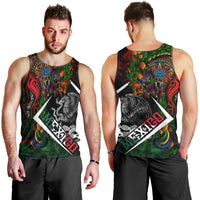 Mexico Quetzalcoatl Aztec Calendar Men Tank Top Tribal Warrior Art with Eagle and Serpent