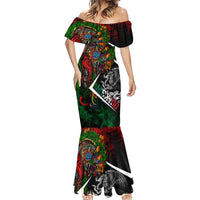 Mexico Quetzalcoatl Aztec Calendar Mermaid Dress Tribal Warrior Art with Eagle and Serpent