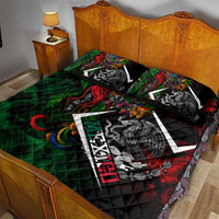 Mexico Quetzalcoatl Aztec Calendar Quilt Bed Set Tribal Warrior Art with Eagle and Serpent