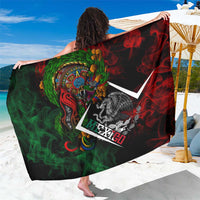 Mexico Quetzalcoatl Aztec Calendar Sarong Tribal Warrior Art with Eagle and Serpent