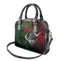 Mexico Quetzalcoatl Aztec Calendar Shoulder Handbag Tribal Warrior Art with Eagle and Serpent