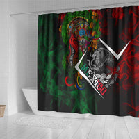 Mexico Quetzalcoatl Aztec Calendar Shower Curtain Tribal Warrior Art with Eagle and Serpent