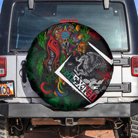 Mexico Quetzalcoatl Aztec Calendar Spare Tire Cover Tribal Warrior Art with Eagle and Serpent