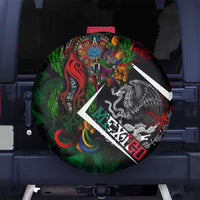 Mexico Quetzalcoatl Aztec Calendar Spare Tire Cover Tribal Warrior Art with Eagle and Serpent