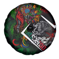 Mexico Quetzalcoatl Aztec Calendar Spare Tire Cover Tribal Warrior Art with Eagle and Serpent