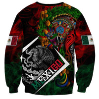 Mexico Quetzalcoatl Aztec Calendar Sweatshirt Tribal Warrior Art with Eagle and Serpent