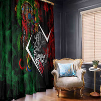 Mexico Quetzalcoatl Aztec Calendar Window Curtain Tribal Warrior Art with Eagle and Serpent