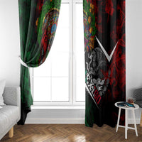 Mexico Quetzalcoatl Aztec Calendar Window Curtain Tribal Warrior Art with Eagle and Serpent