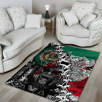 Aztec Warrior Mexican Area Rug Aztec Calendar Coat of Arms